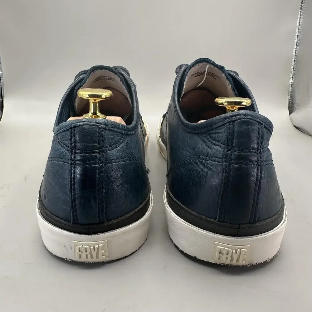 Frye Greene Low Shoes Mens Size 12 Navy Blue Leather Casual Sneakers 3481142-NVY